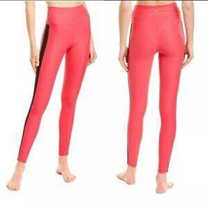 Spiritual Gangster Leggings Pink Black High Rise Stripe "Love Is" Women's Medium